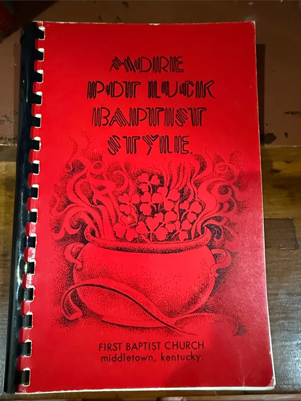 Red Spiral-Bound Church Cookbook - First Baptist